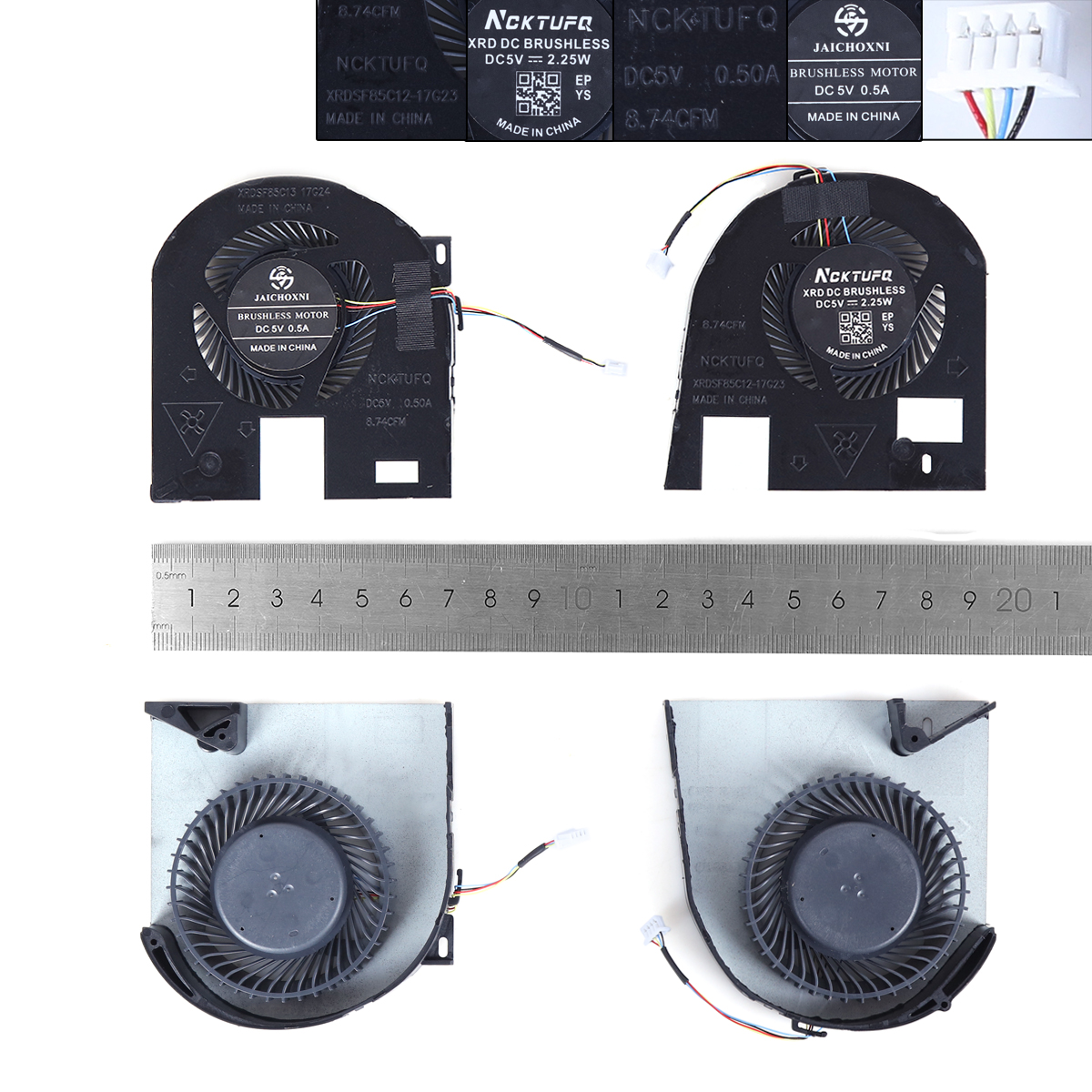 Picture of New Replacement CPU Cooling Fan For Dell Precision M7530 7540 7730 7740 P74F（L+R,High copy） N/A Layout
